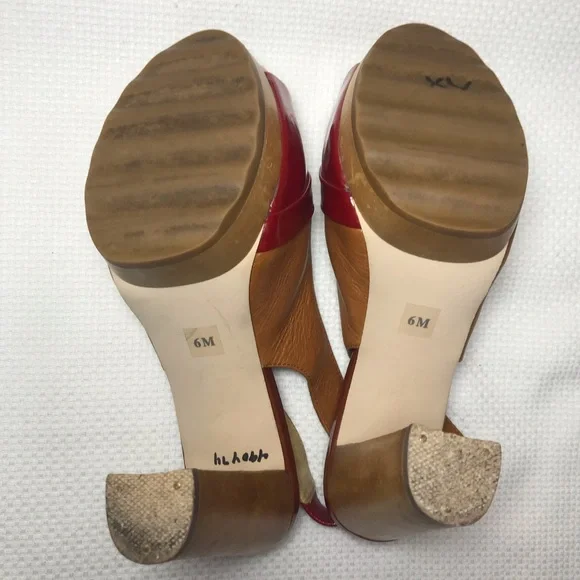 MICHAEL KORS women's platform sandals red/tan Open toe chunky size 6 M - Picture 13 of 14
